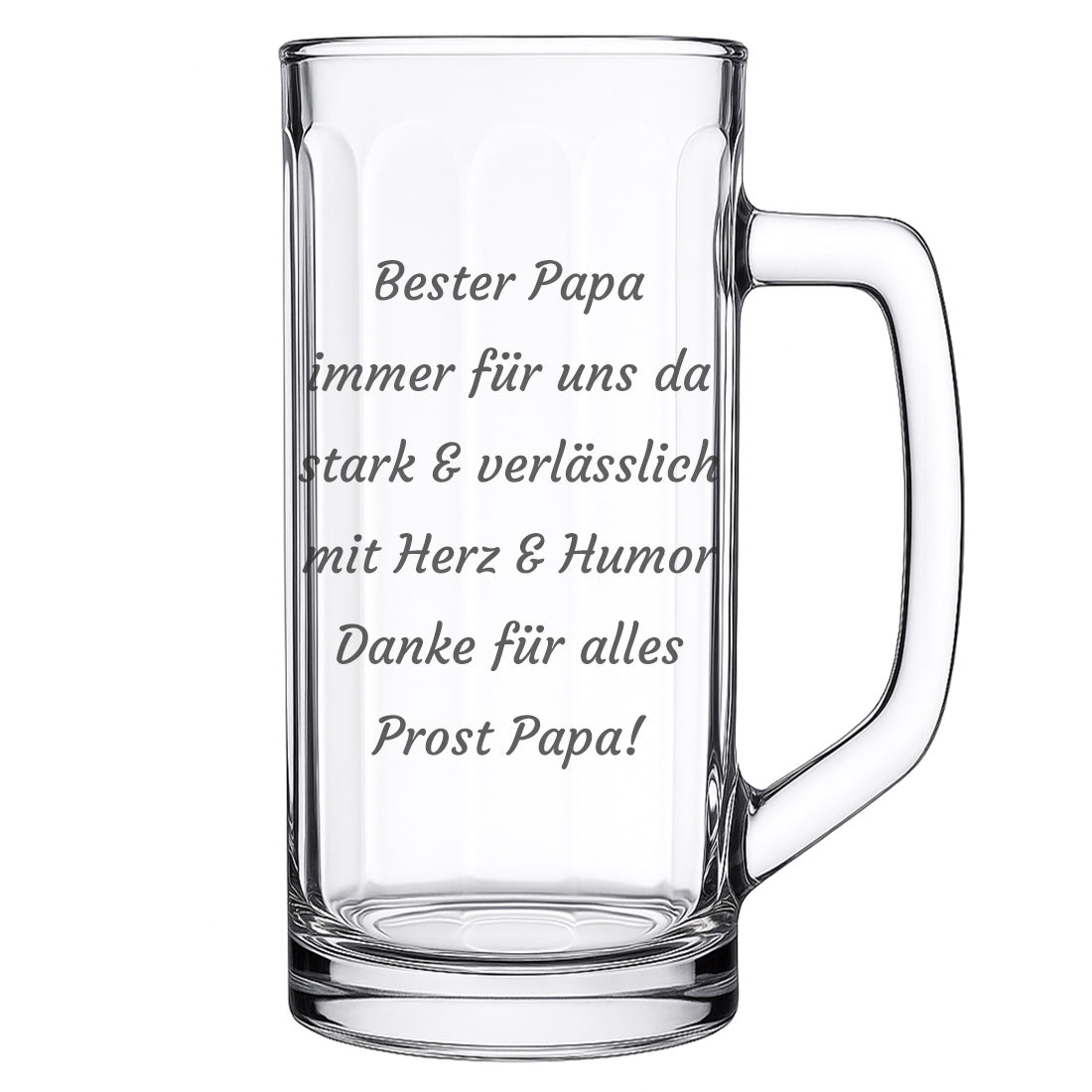 Personalisierter Bierkrug mit Gravur – Wunschtext & Symbol