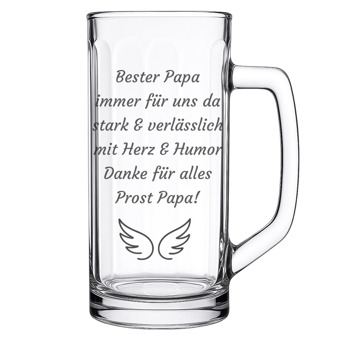 Personalisierter Bierkrug mit Gravur – Wunschtext & Symbol