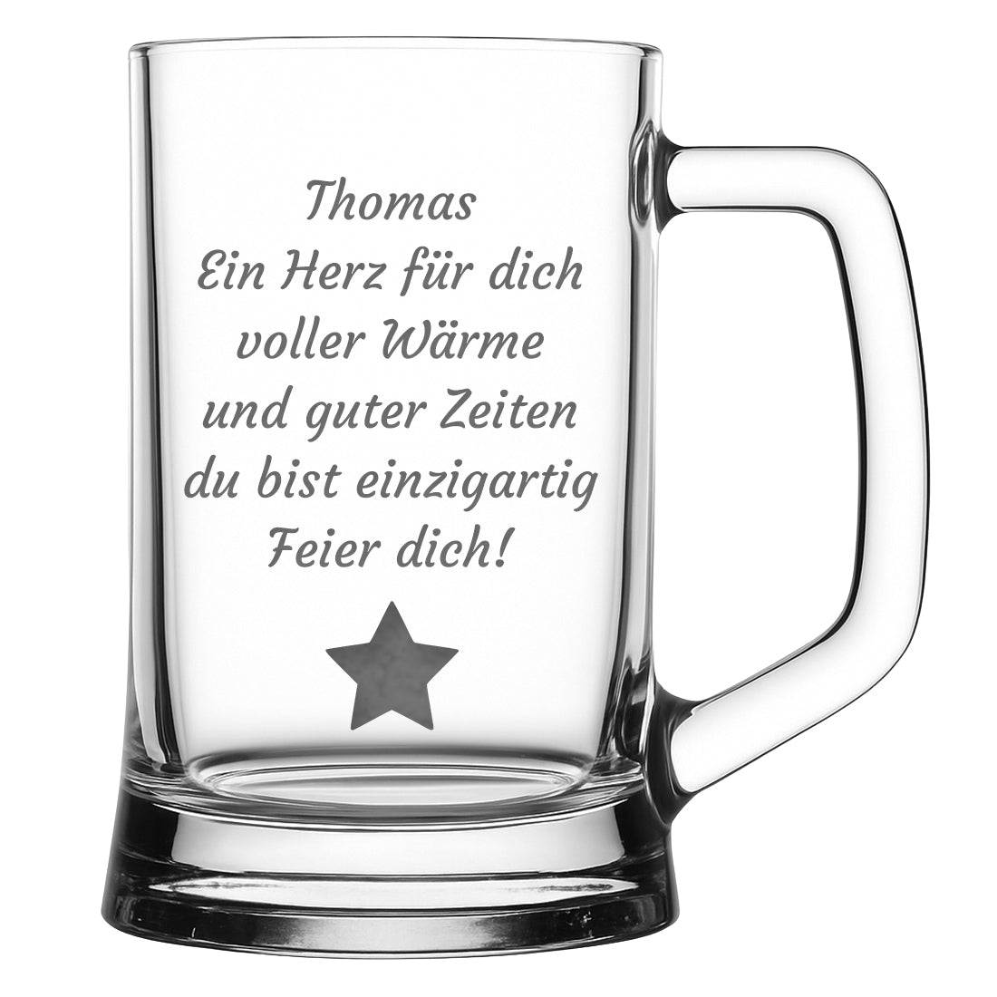 Personalisiertes Bierglas mit Gravur | Wunschtext, Name & Symbol