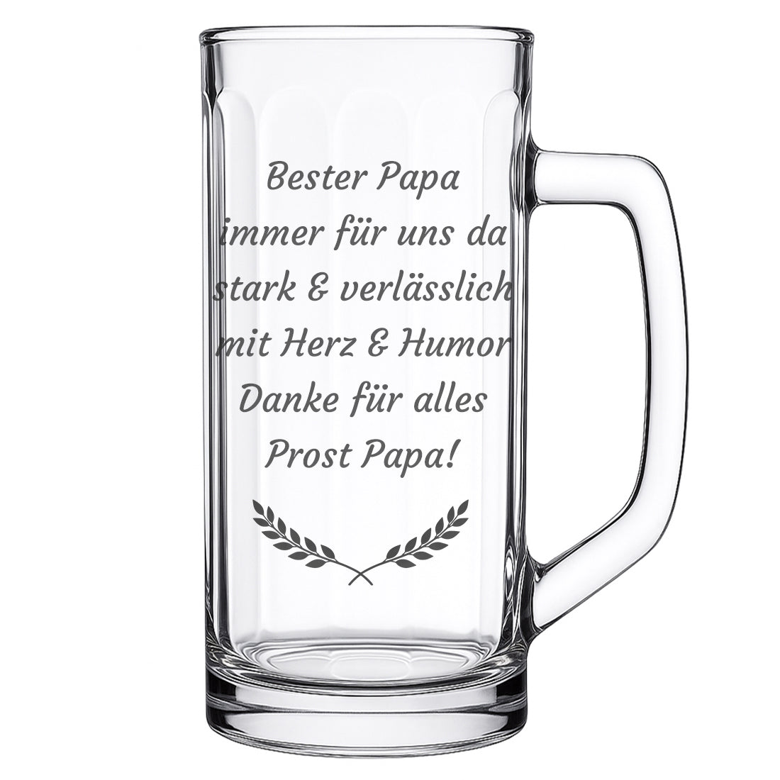 Personalisierter Bierkrug mit Gravur – Wunschtext & Symbol
