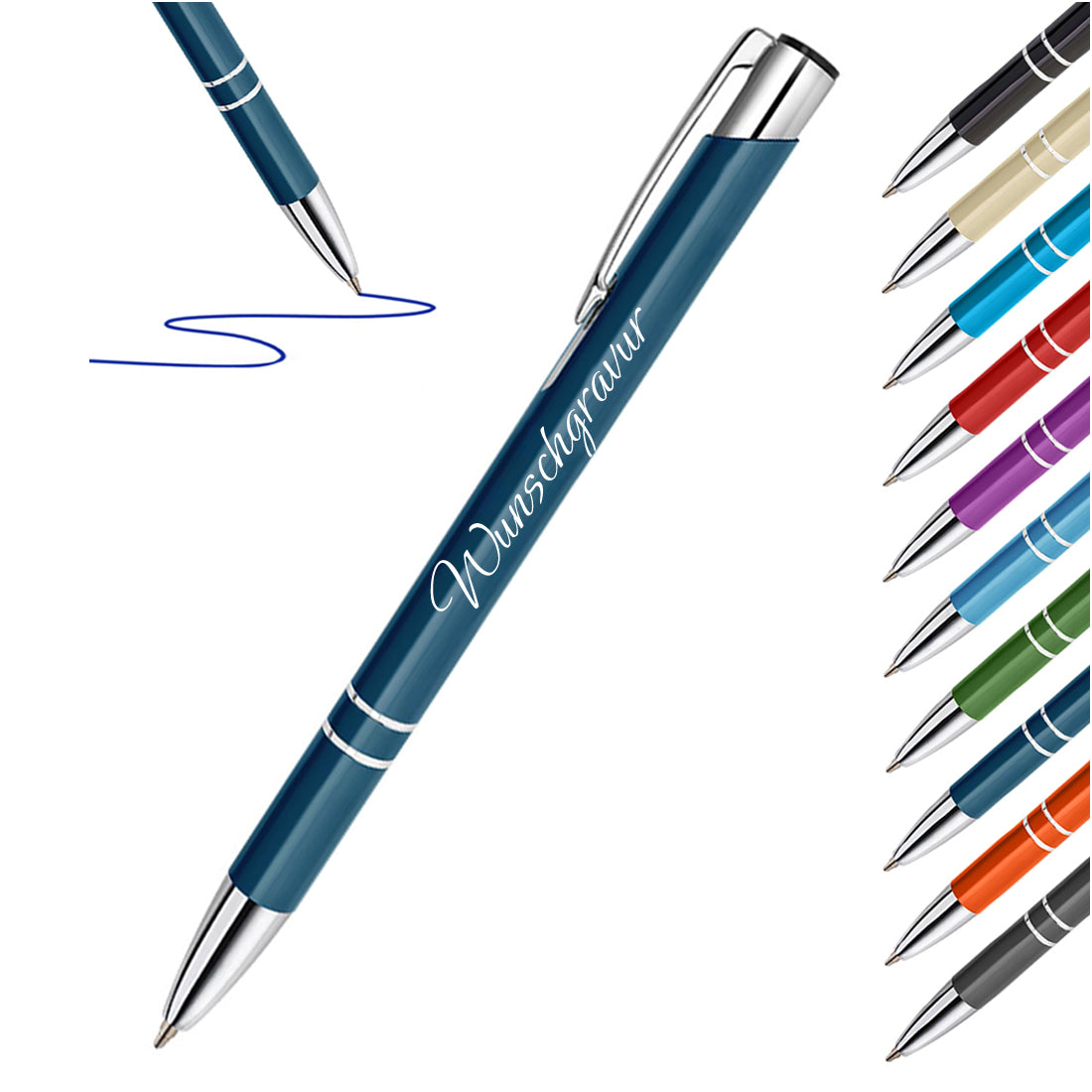 Personalisierter Kugelschreiber aus Metall mit Gravur - Geschenk mit Wunschtext