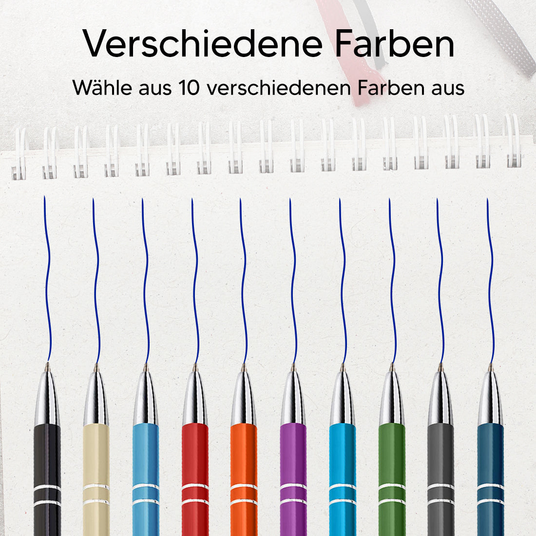 10er Set Personalisierte Metall-Kugelschreiber mit Gravur
