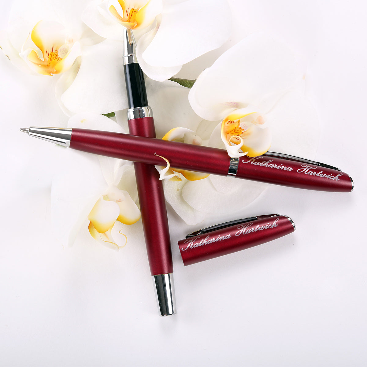 Edles Geschenk-Set in Rot 2-teiliges Schreibset mit Gravur & Geschenkbox