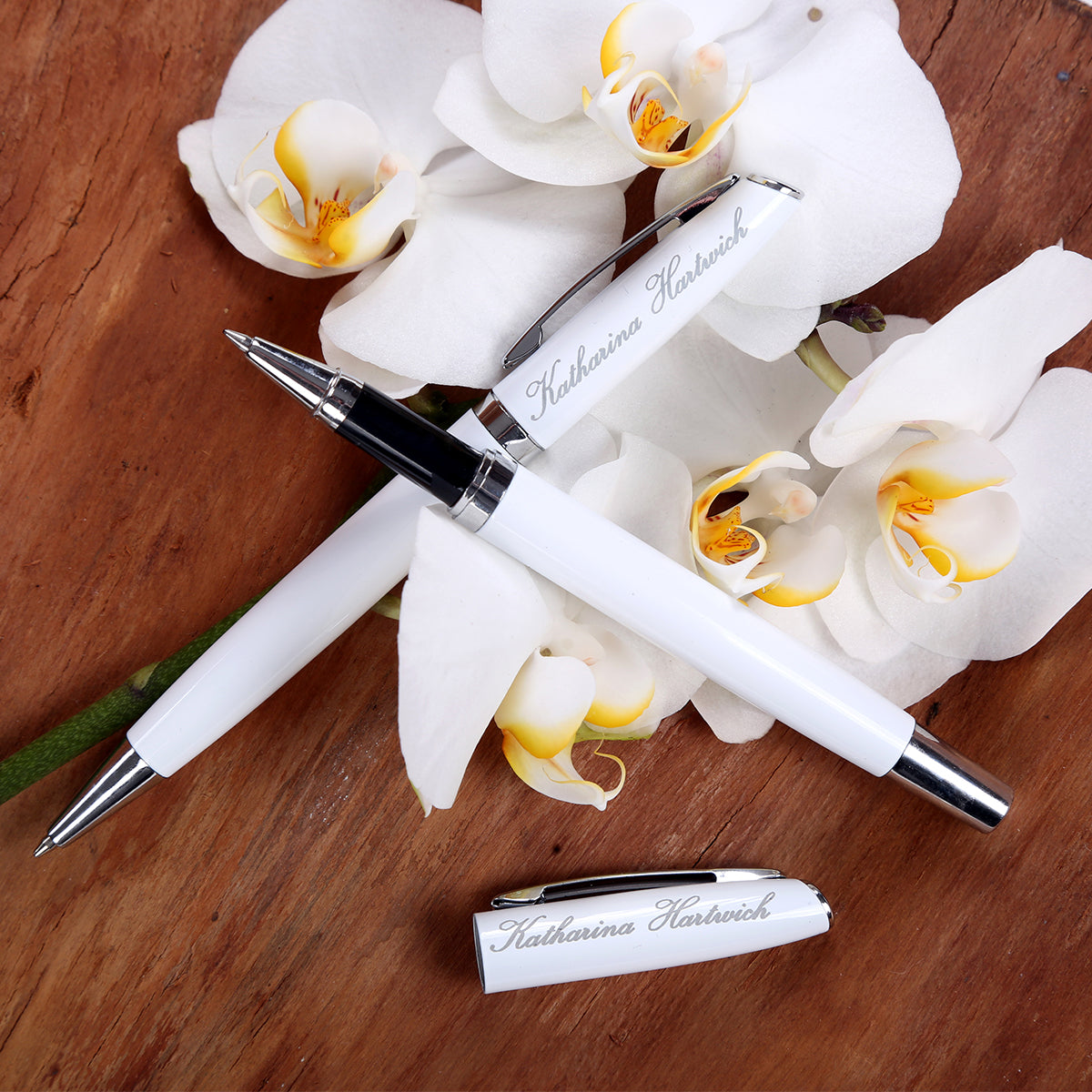 Schreibset in Weiß - personalisiert mit Gravur