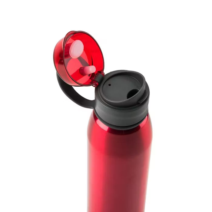 Personalisierte Aluminium-Sportflasche Rot 650ml mit Gravur