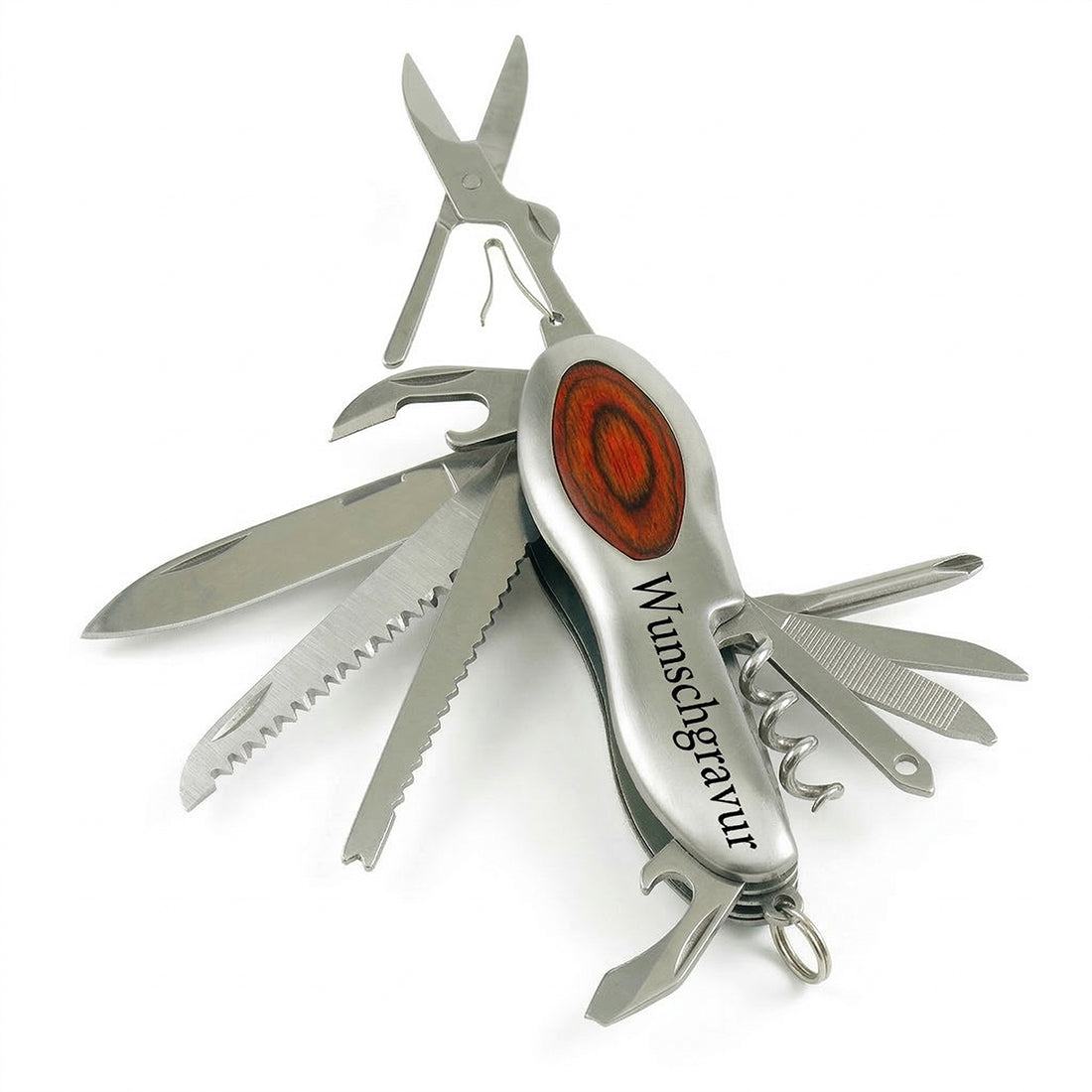 Multifunktionsmesser Wood mit 11 Funktionen und individueller Gravur