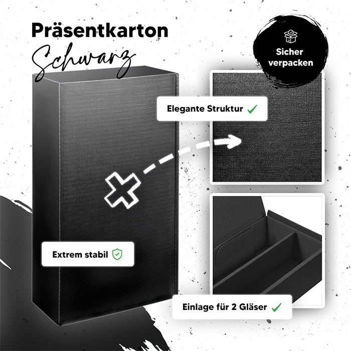 Schwarze Premium-Präsentbox - 360 x 185 x 95 mm