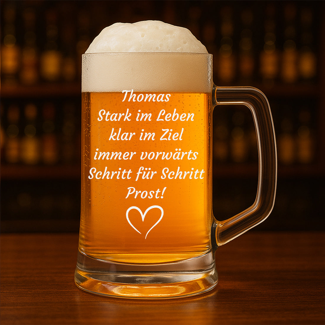 Personalisiertes Bierglas mit Gravur | Wunschtext, Name & Symbol