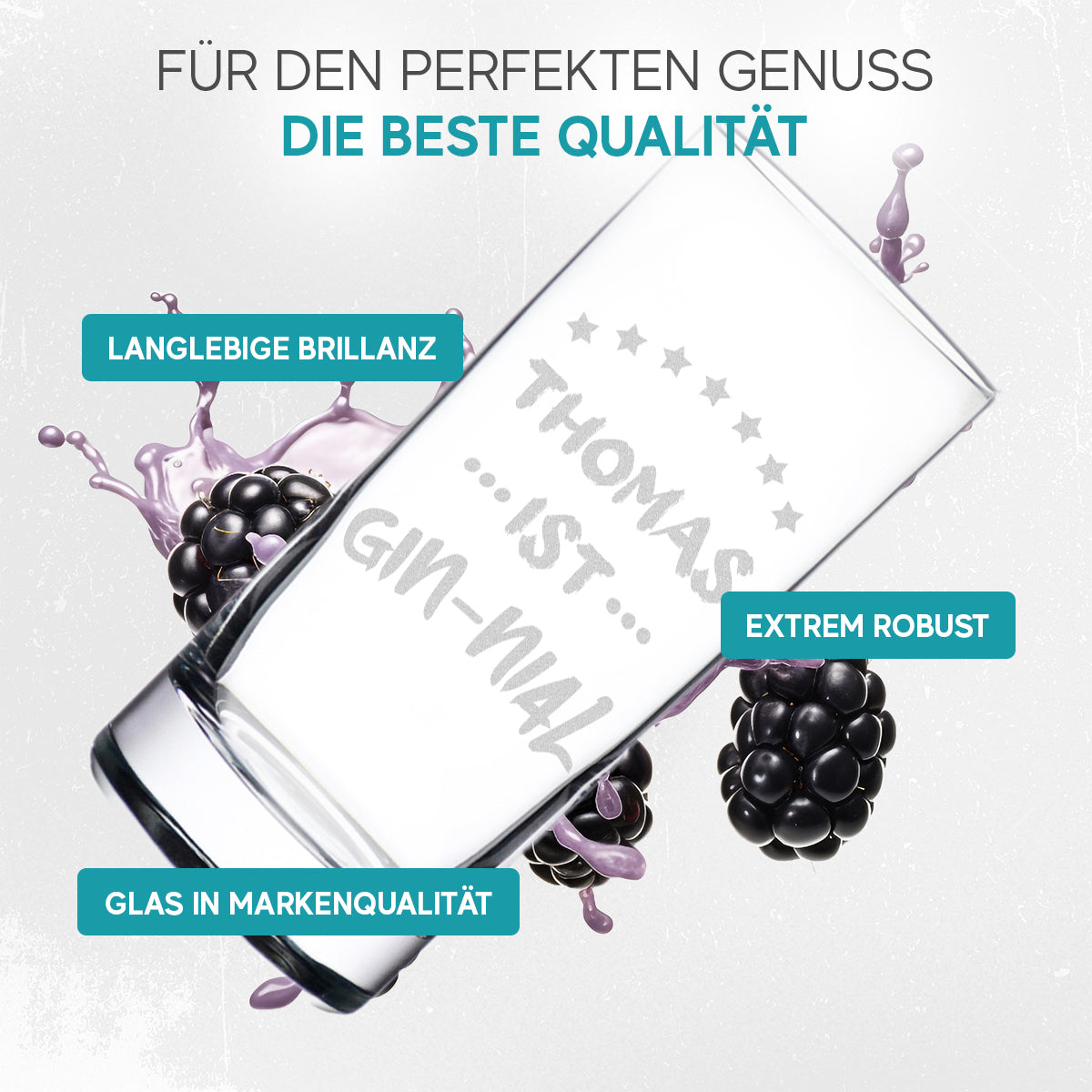 Gin Tonic Longdrinkglas 485 ml mit Gravur