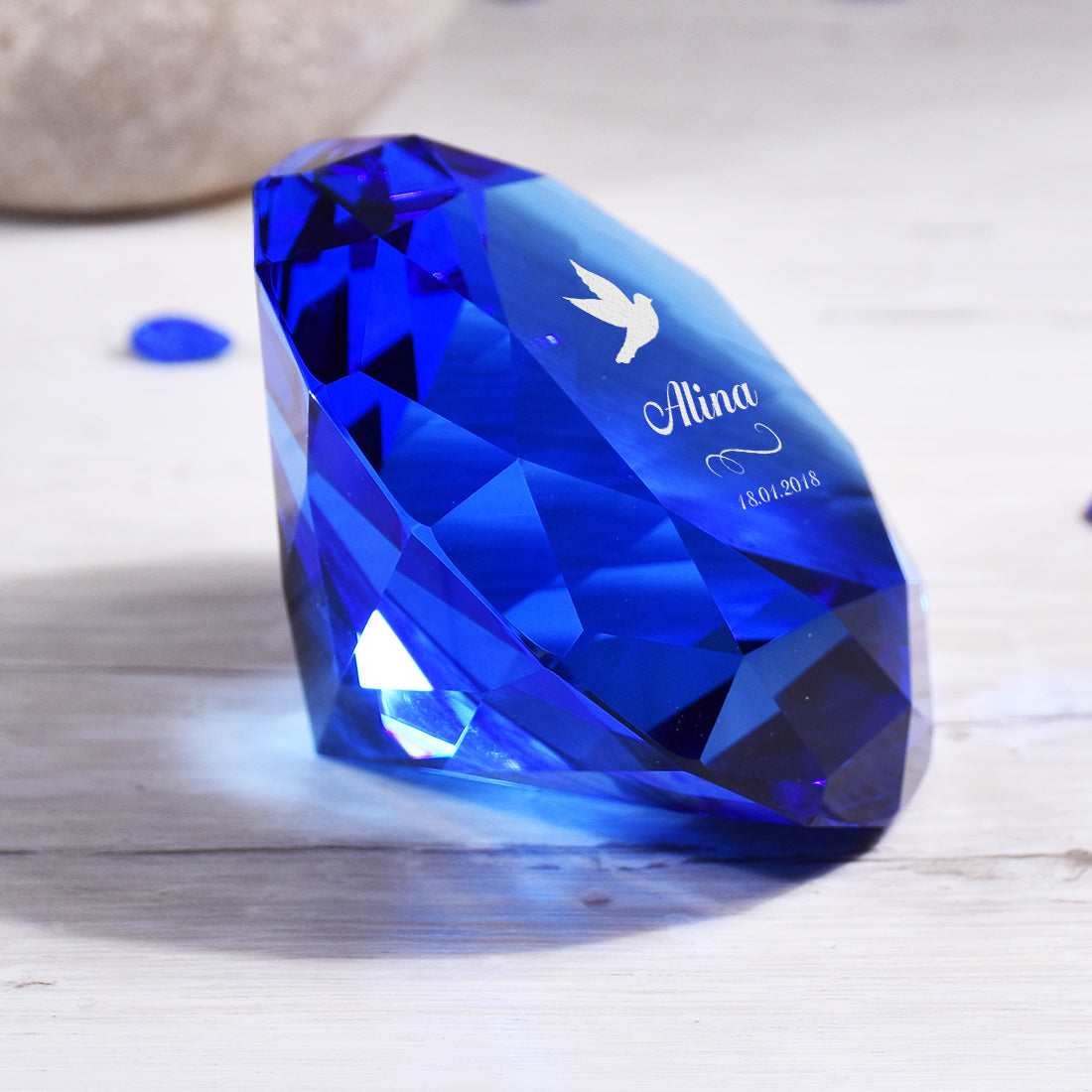 diamat blau Taube von der Seite