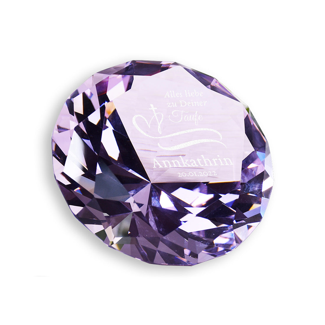 Diamant Farbe rosa Motiv Herz & Kreuz