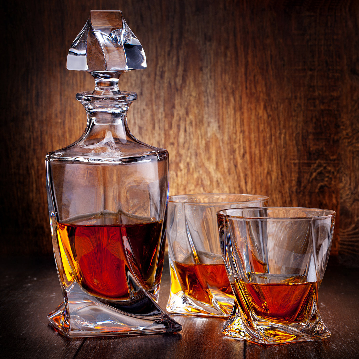 Whisky Set Twirl Dekanter 800 ml und Whiskygläser 300 ml