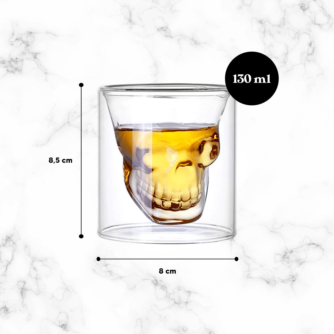 Extravagantes Totenkopf-Schnapsglas "The Golden Skull" - 130ml