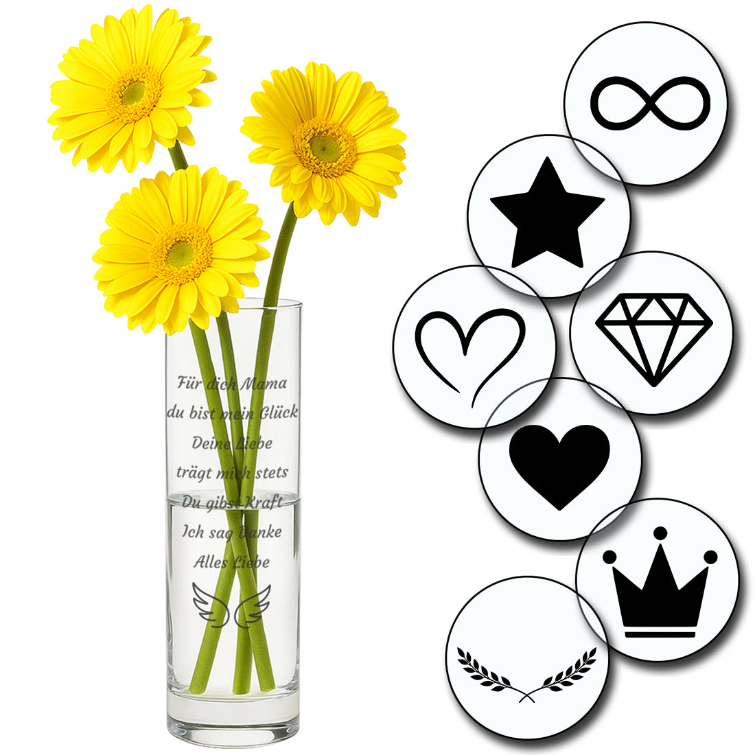 Vase_Wunschtext_mit 7 Symbolen