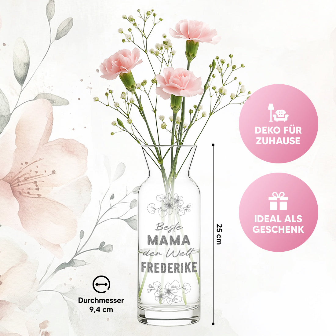 Karaffen-Vase Produktdetails beste Mama