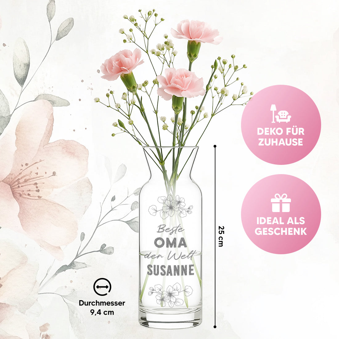 Karaffen-Vase Produktdetails beste Oma