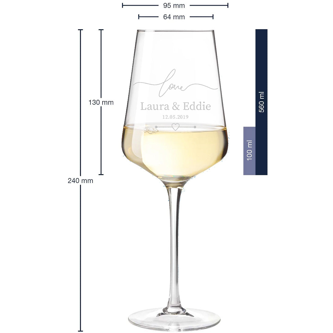 Personalisierte Weingläser im 2er-Set mit Gravur (560 ml)