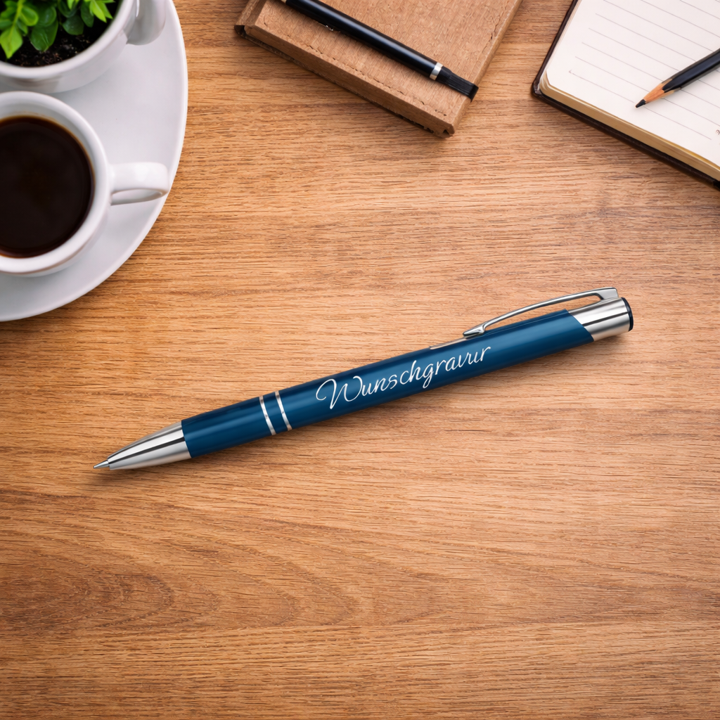 Personalisierter Kugelschreiber aus Metall mit Gravur - Geschenk mit Wunschtext