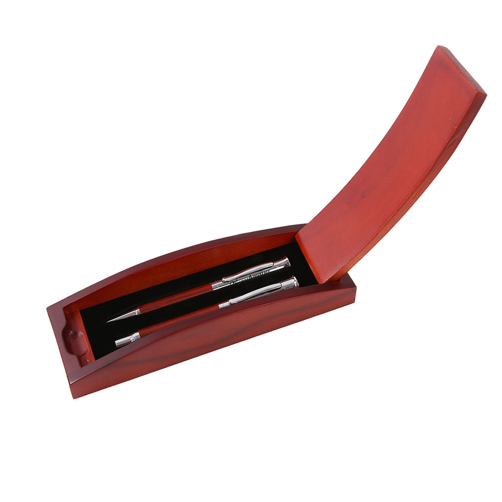 Exklusives Schreibset aus edlem Rosenholz mit individueller Gravur
