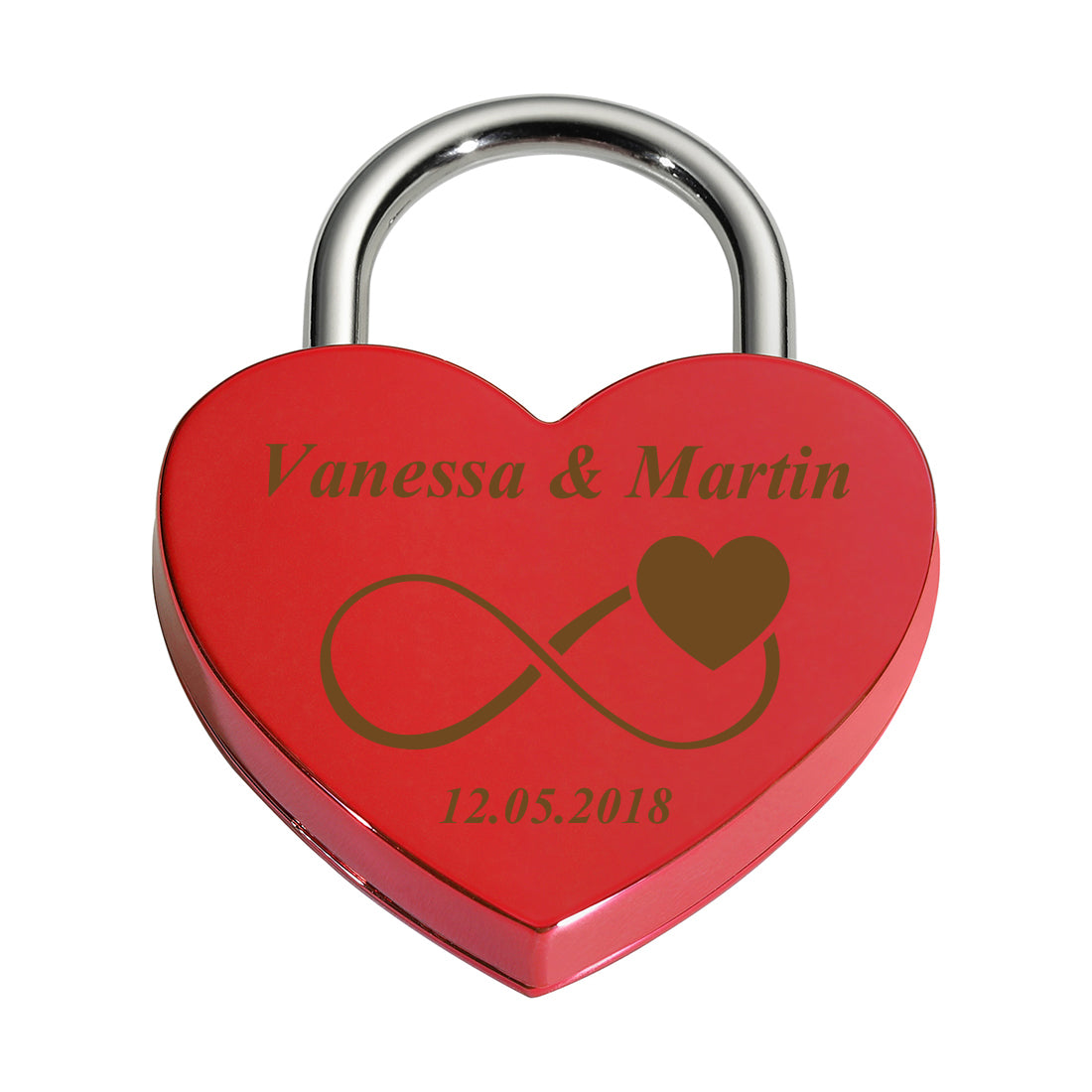 Herz Liebesschloss mit Gravur zur Hochzeit