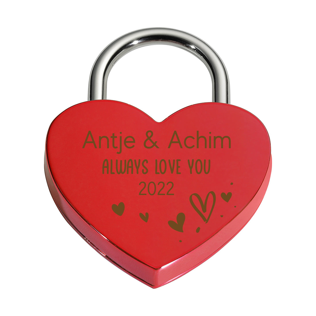 Herz Liebesschloss für Paare mit Gravur - Motiv "Always love you"