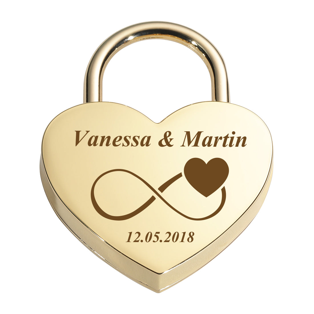 Herz Liebesschloss mit Gravur zur Hochzeit