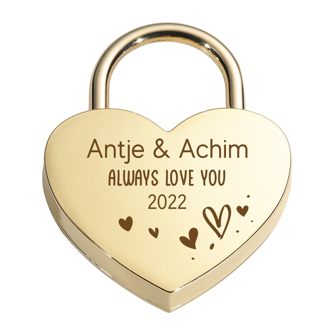 Herz Liebesschloss für Paare mit Gravur - Motiv "Always love you"