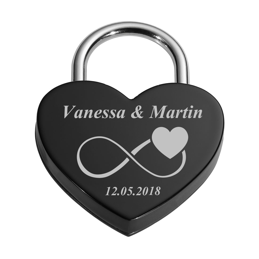Herz Liebesschloss mit Gravur zur Hochzeit