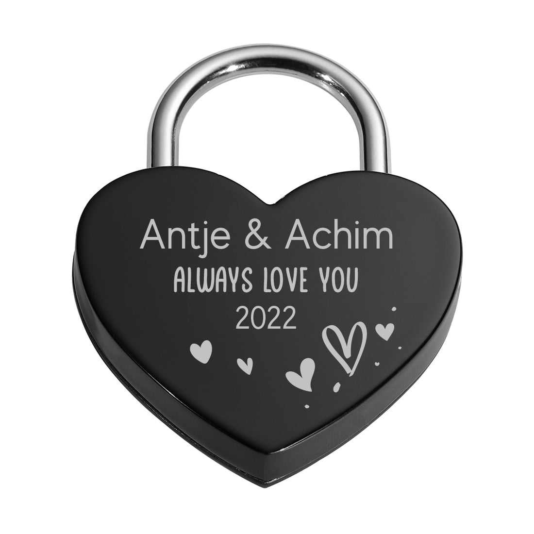 Herz Liebesschloss für Paare mit Gravur - Motiv "Always love you"