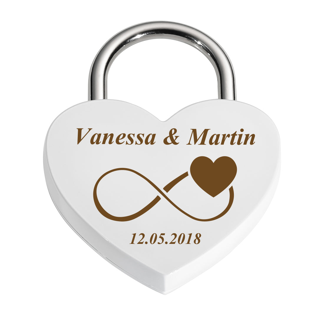Herz Liebesschloss mit Gravur zur Hochzeit