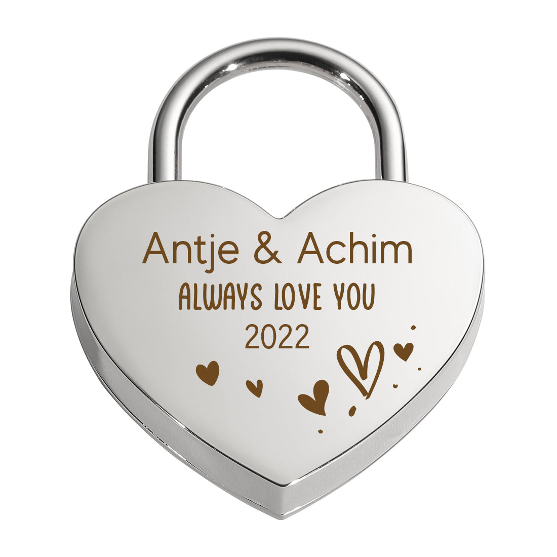 Herz Liebesschloss für Paare mit Gravur - Motiv "Always love you"