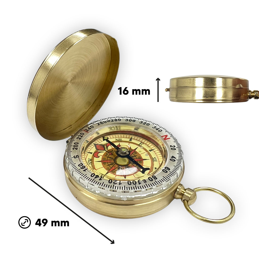 Personalisierter Kompass in Gold-Optik mit Wunschgravur