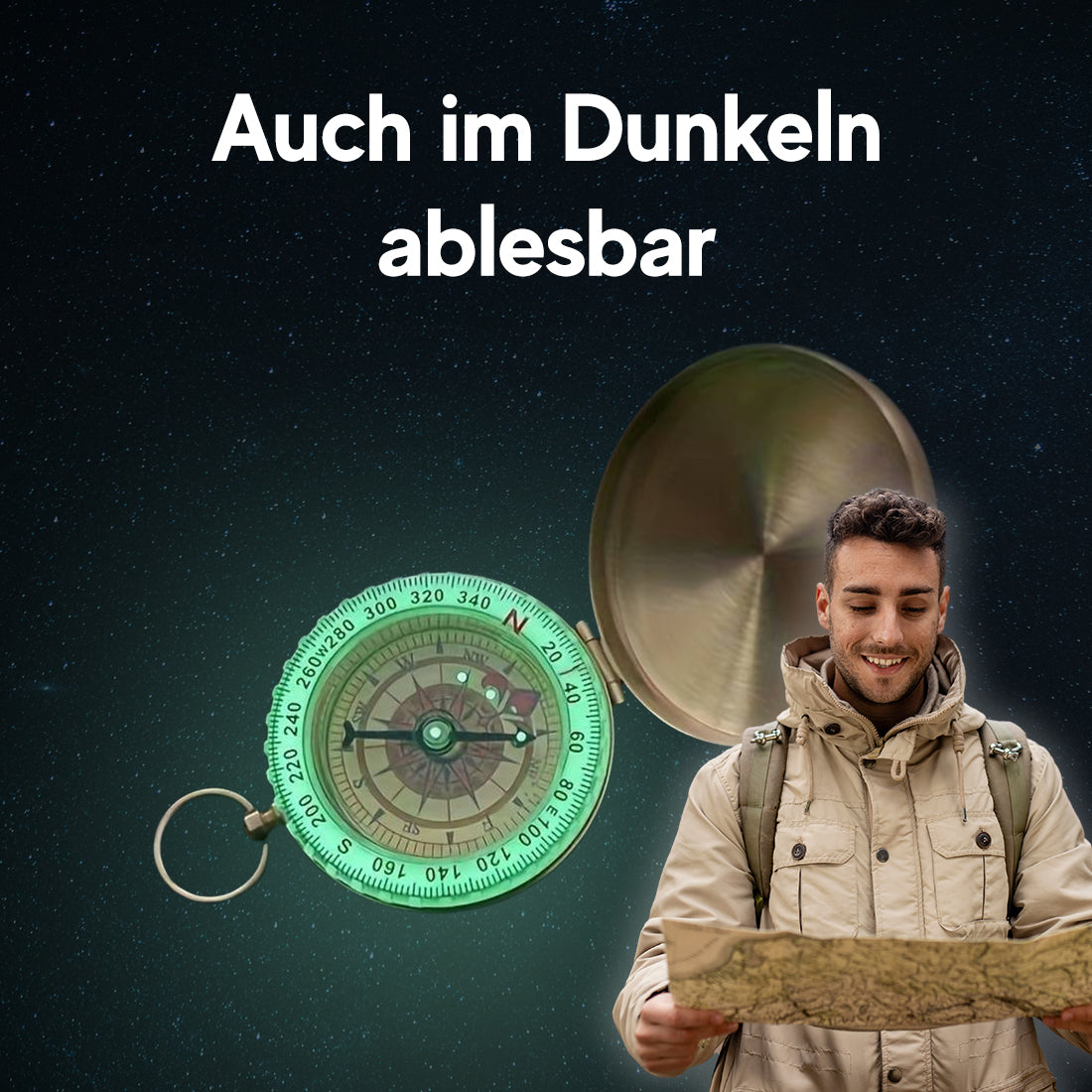 Personalisierter Kompass in Gold-Optik mit Wunschgravur