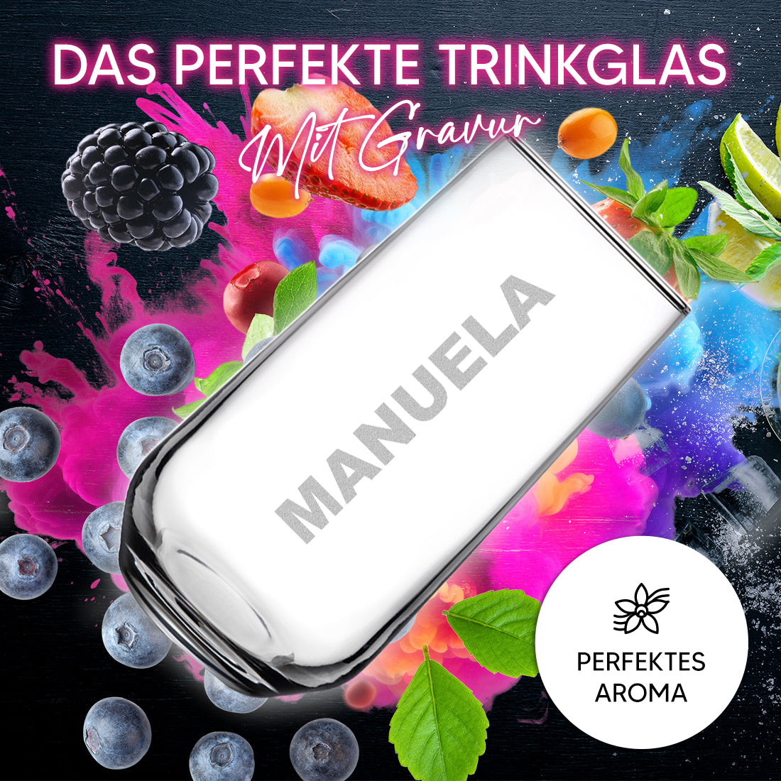 Trinkglas 470 ml für Cocktails & Drinks mit Gravur