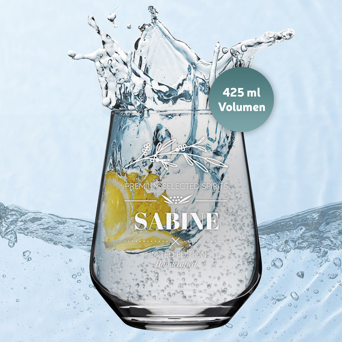 Elegantes Aperitif Glas 425 ml mit Gravur - ideal für Frauen