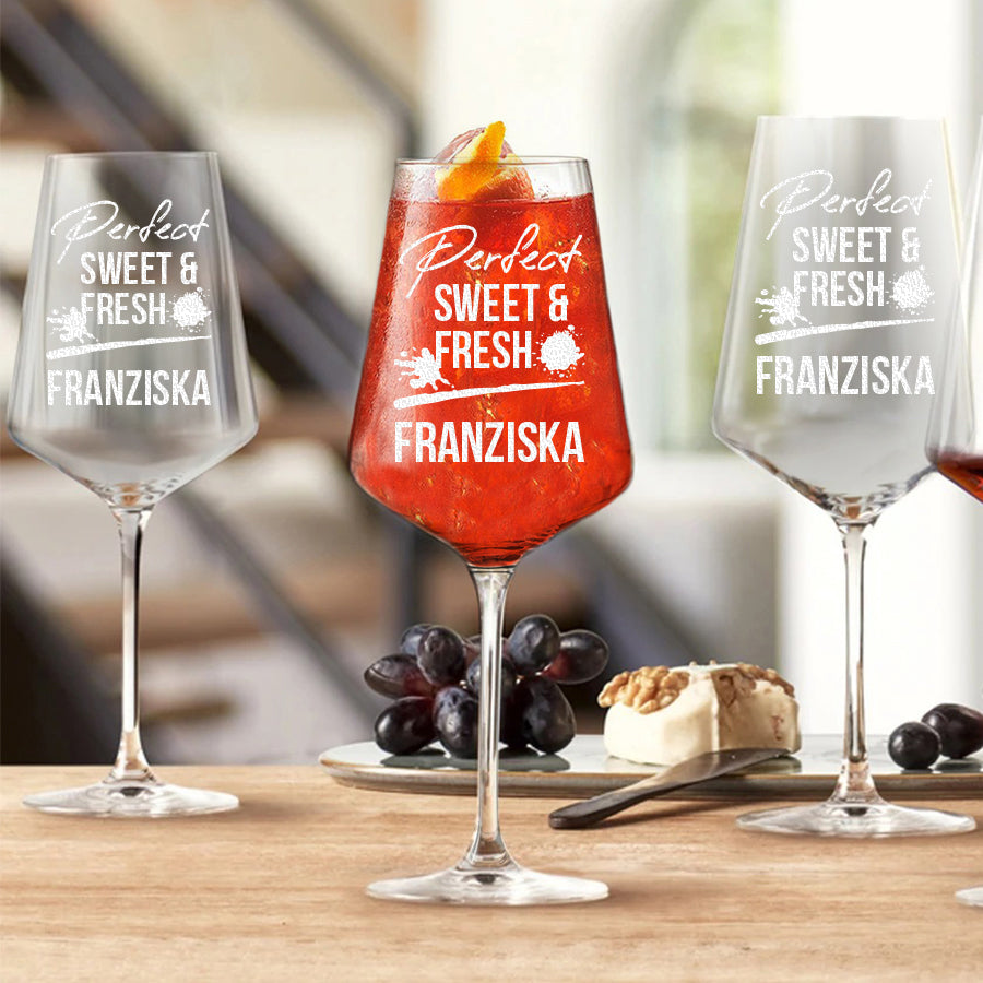 Aperol Spritz Glas mit Gravur "Perfect sweet & fresh"