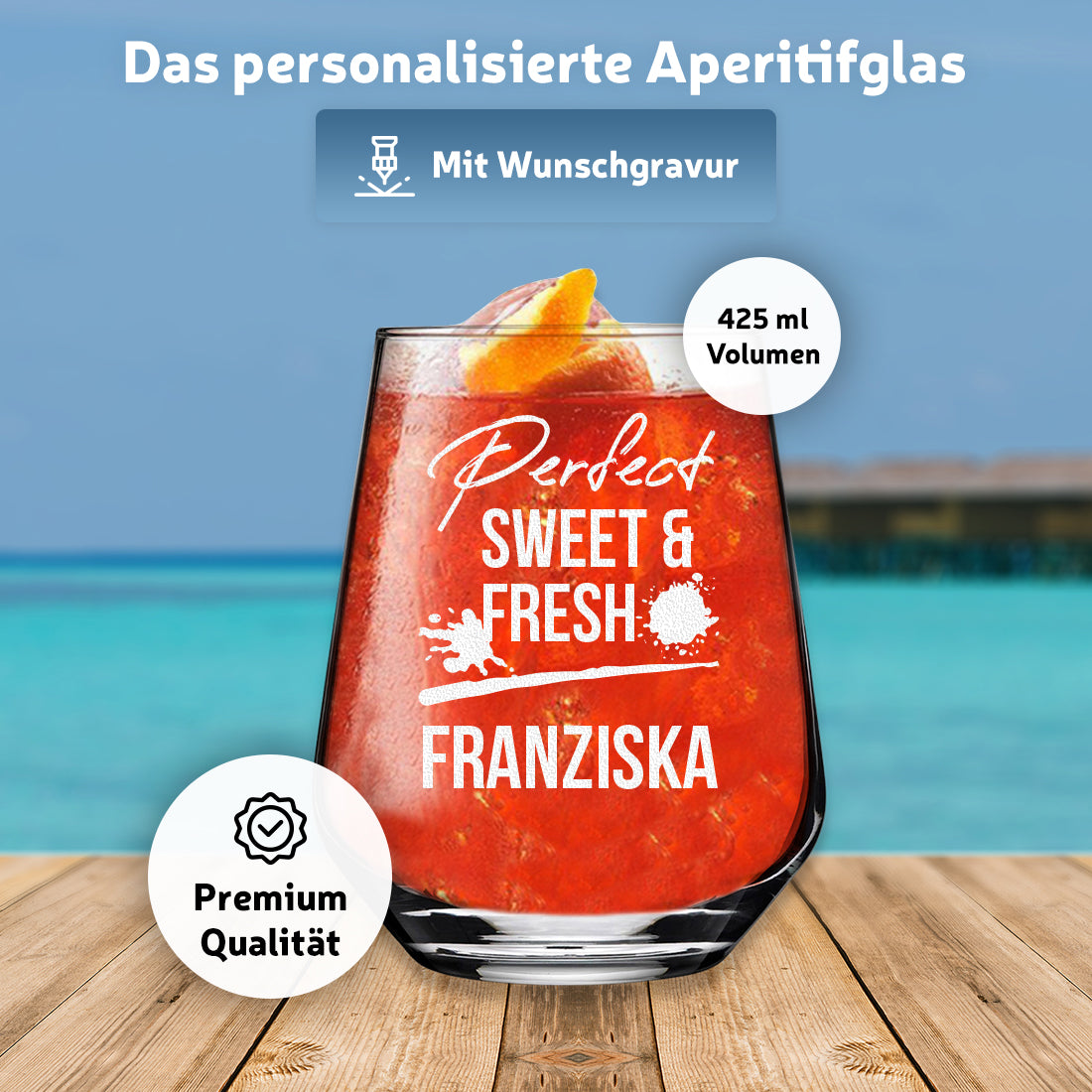 Aperitif Glas 425 ml personalisiert mit personalisierter Gravur