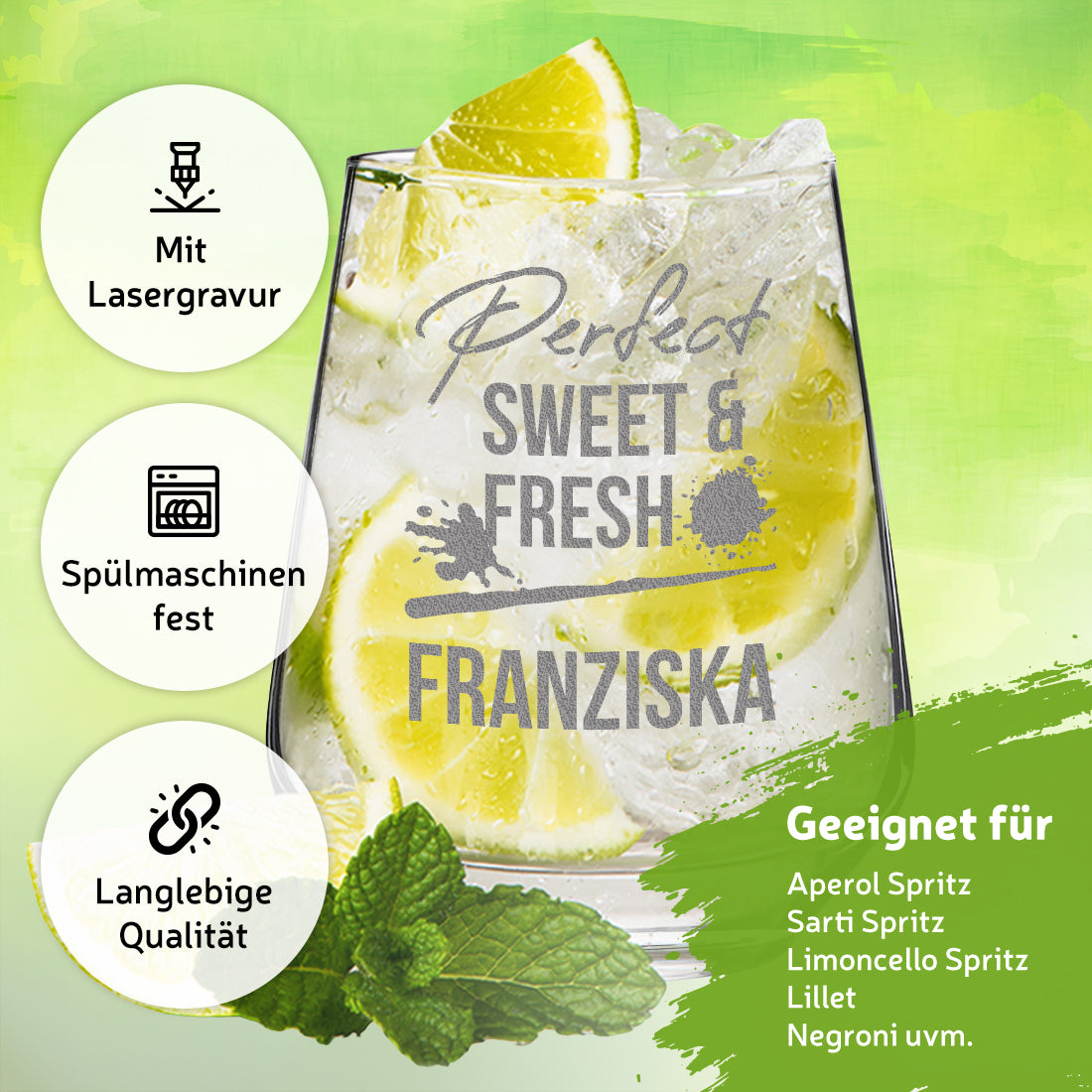 Aperitif Glas 425 ml personalisiert mit personalisierter Gravur
