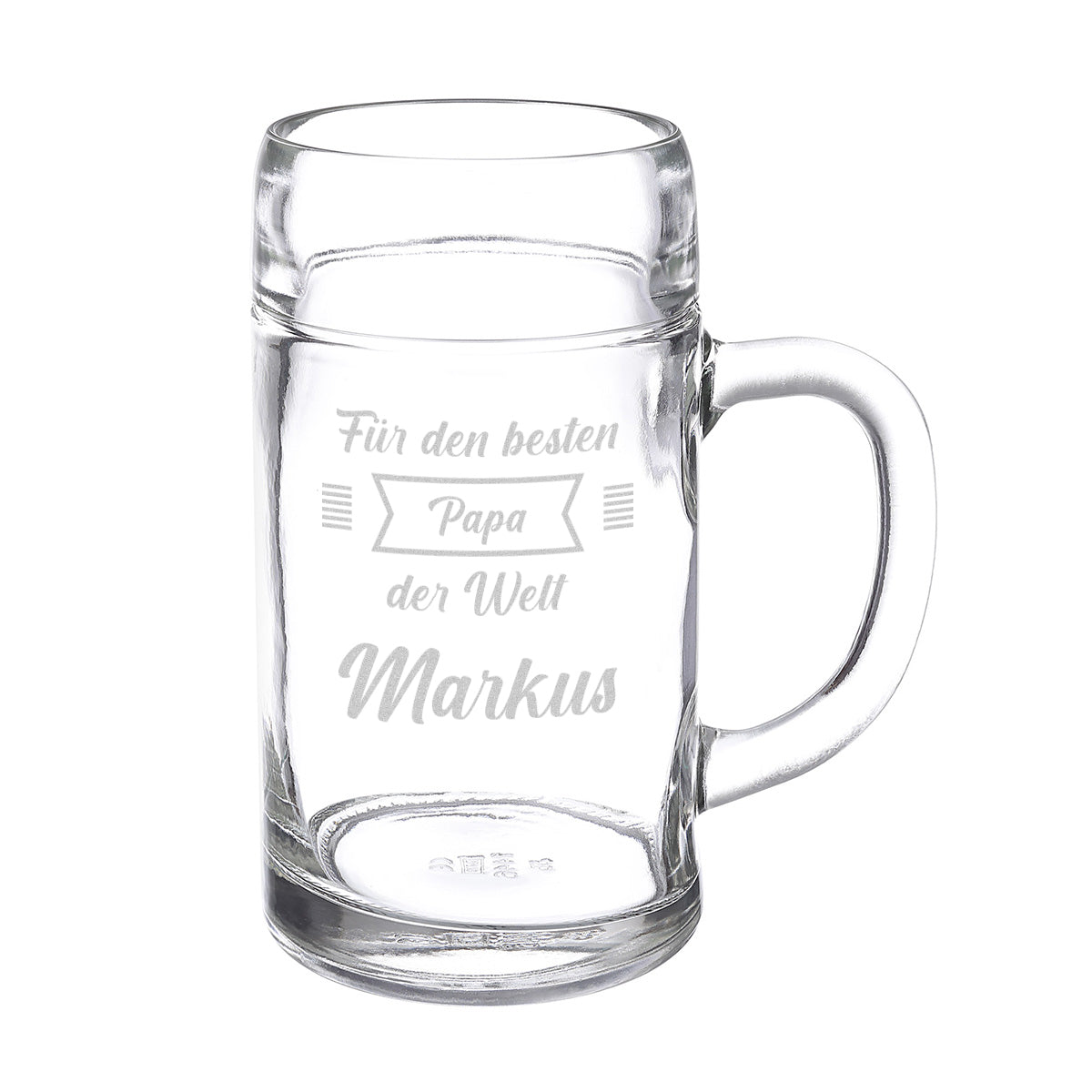 Maßkrug 1 Liter klassisch mit Gravur - "Für den besten Papa der Welt"