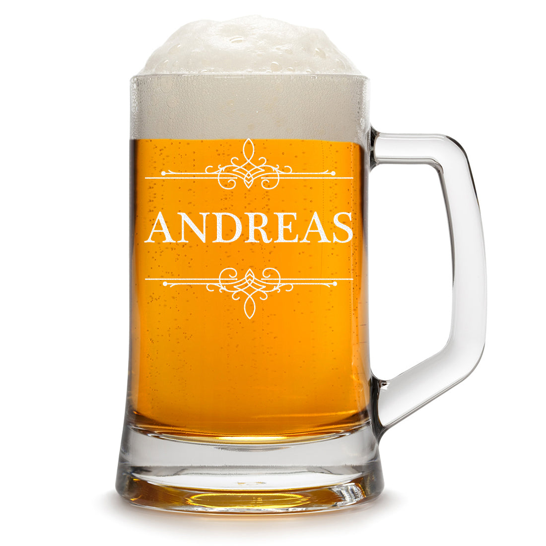 Bierkrug 0,5 Liter Ornament mit Wunschgravur