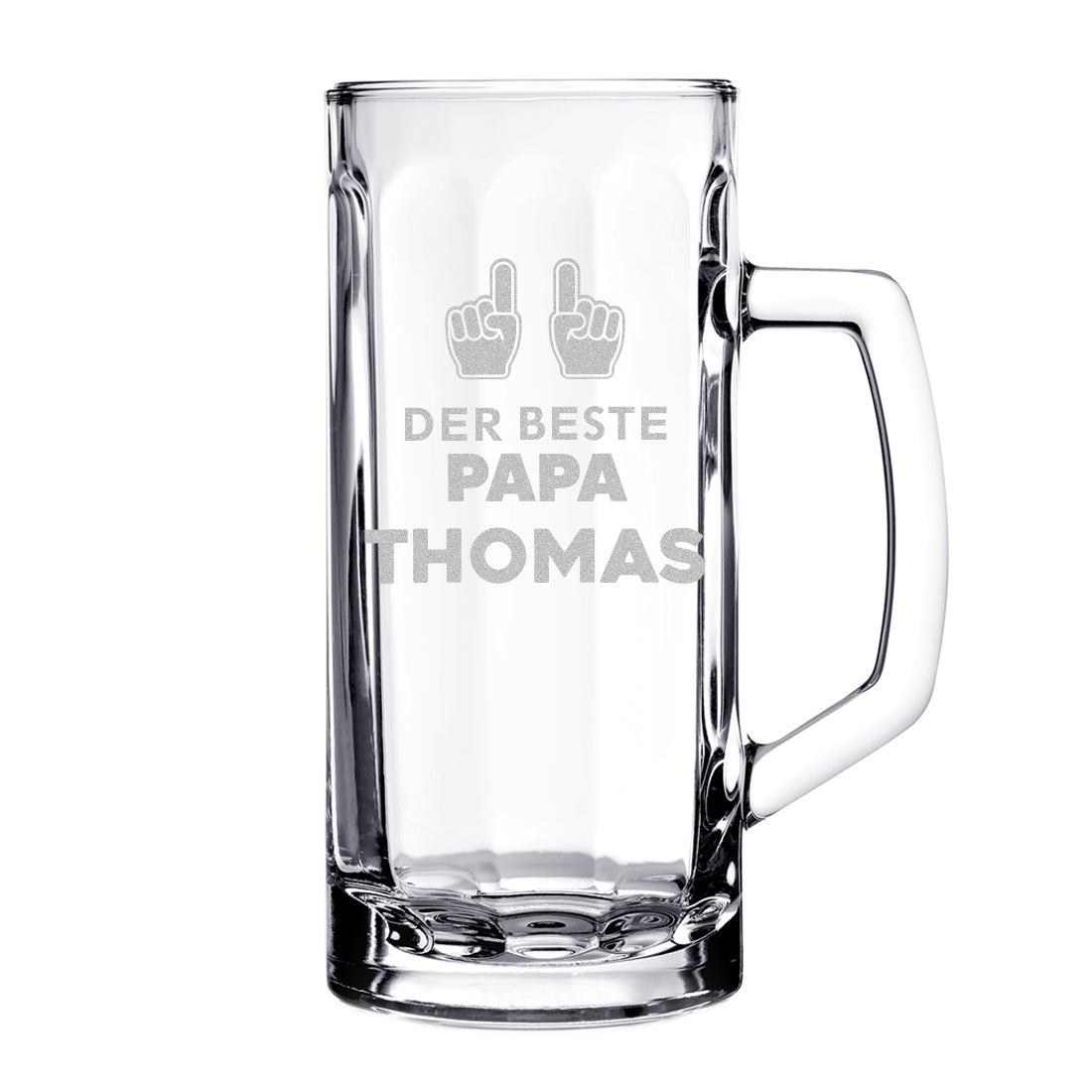 Bierkrug 0,5 Liter mit Gravur zum Vatertag - Motiv "Der beste Papa"