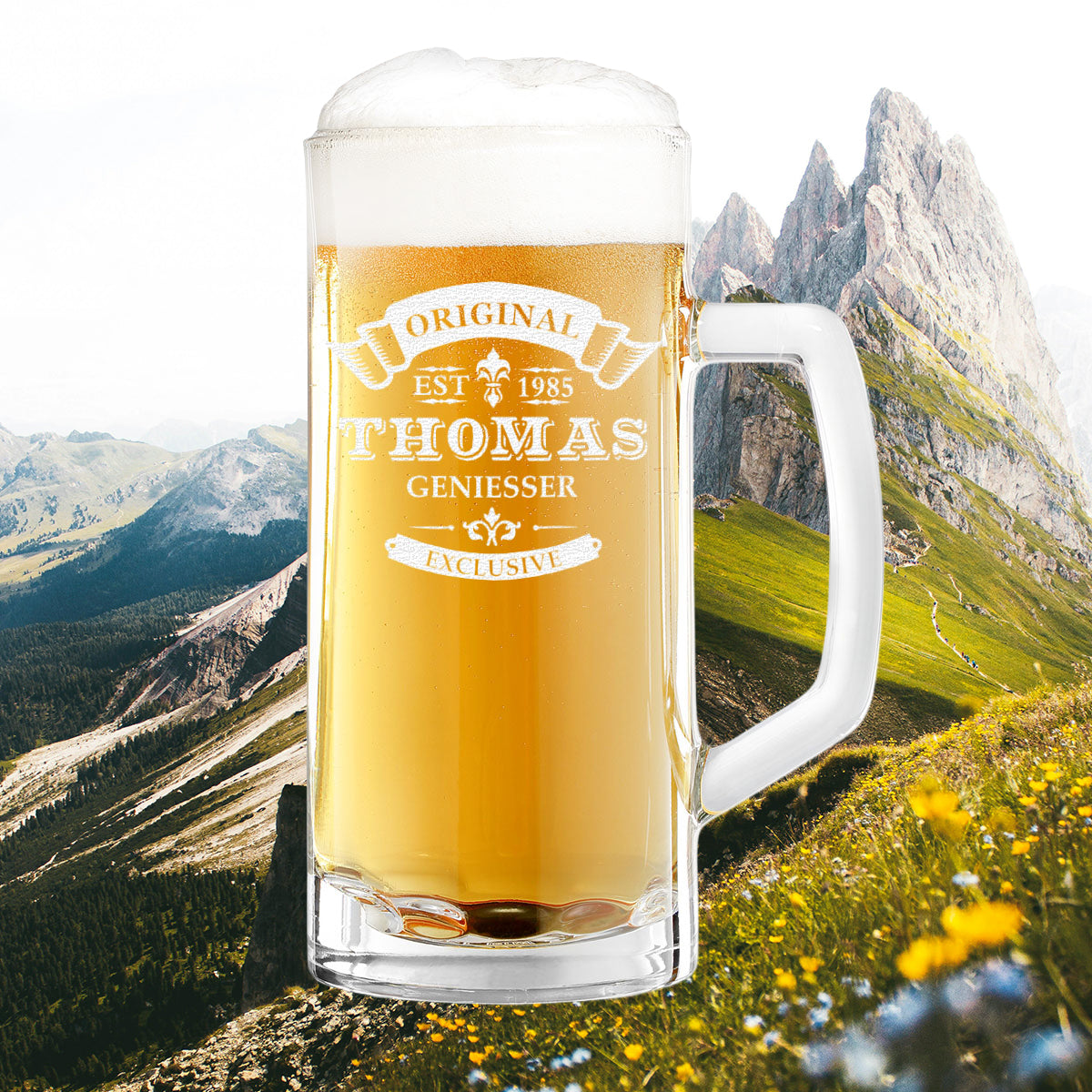 Personalisierter Bierkrug mit Gravur 0,5 Liter - Original Exklusive