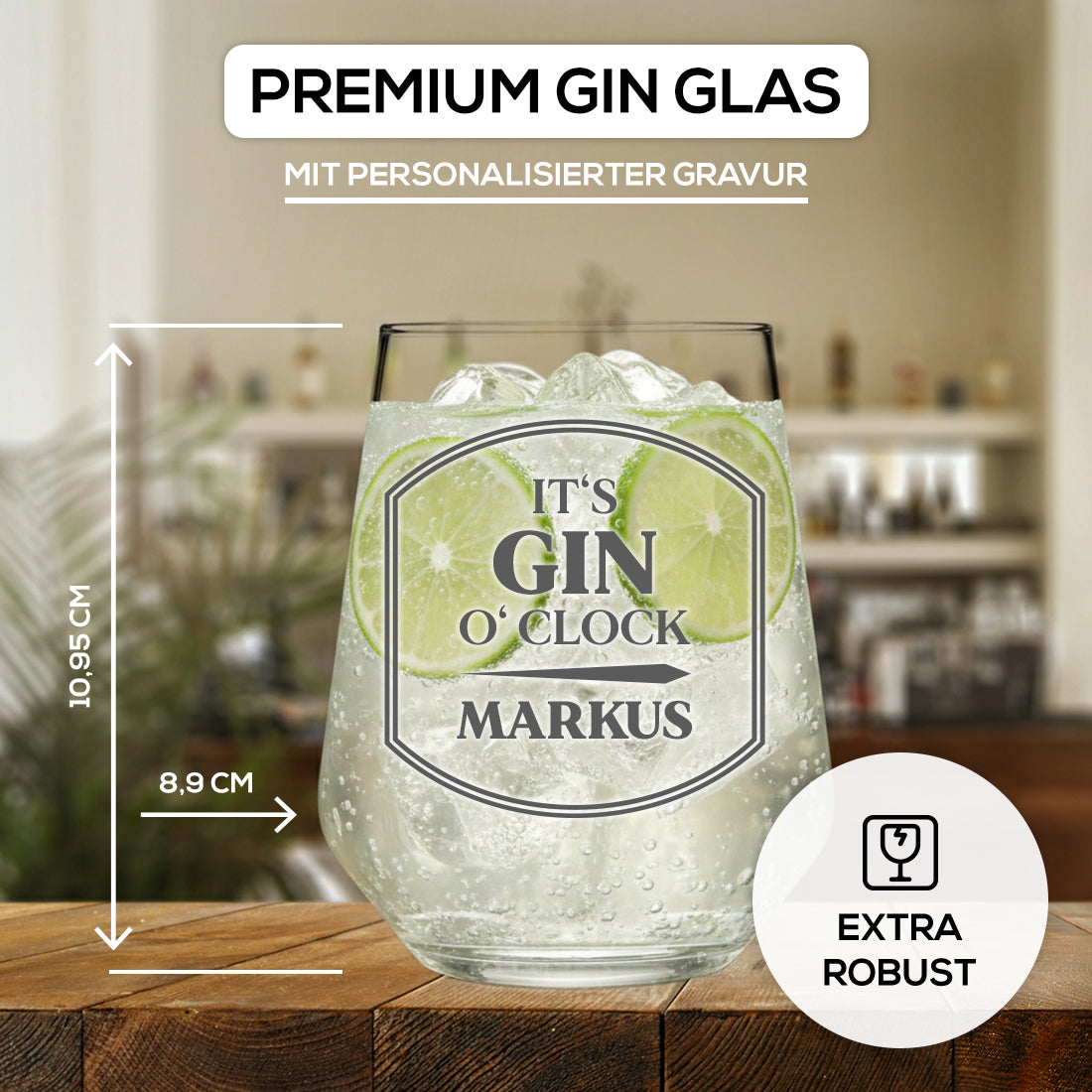 Gin Tonic Glas 425 ml mit personalisierter Gravur - das perfekte Geschenk