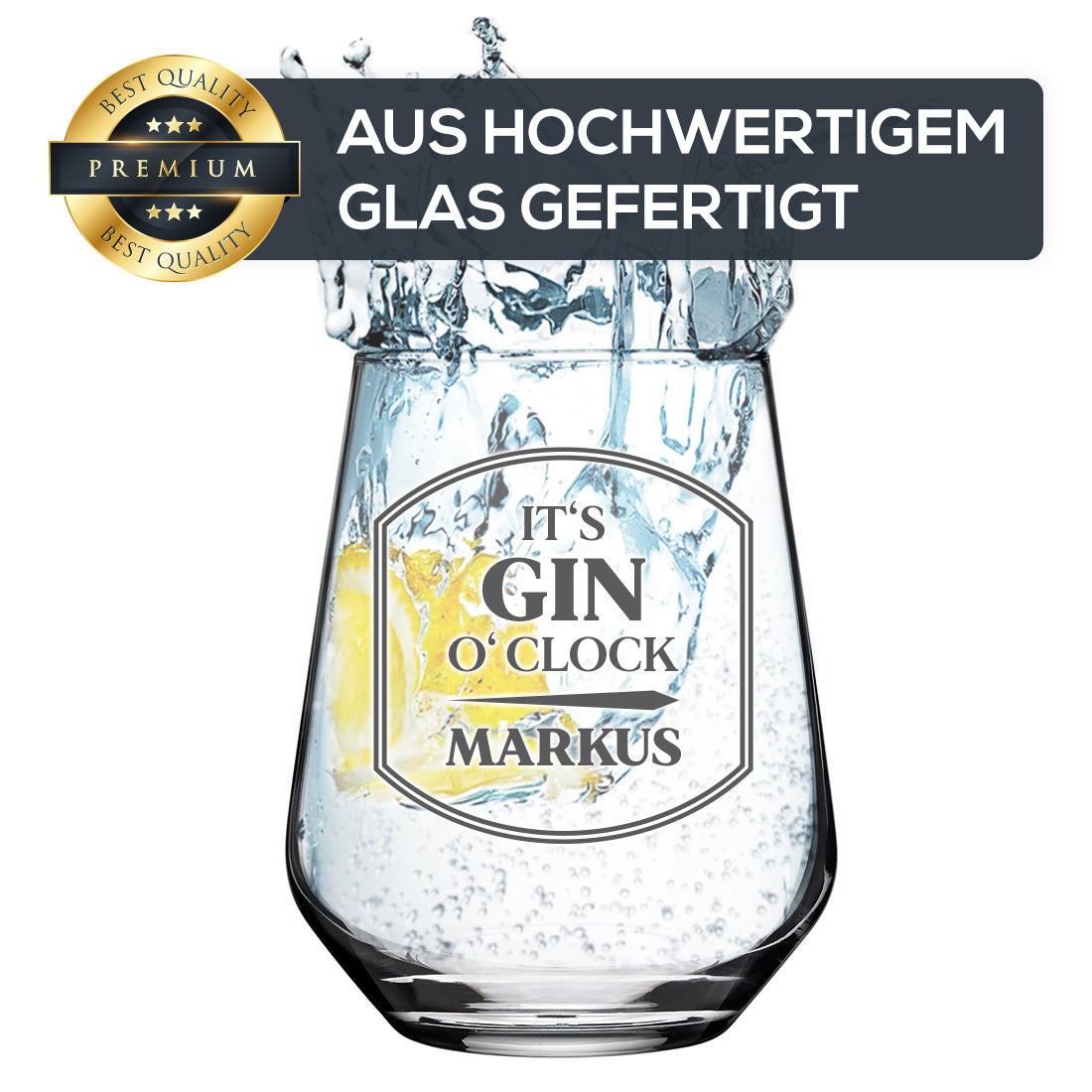 Gin Tonic Glas 425 ml mit personalisierter Gravur - das perfekte Geschenk