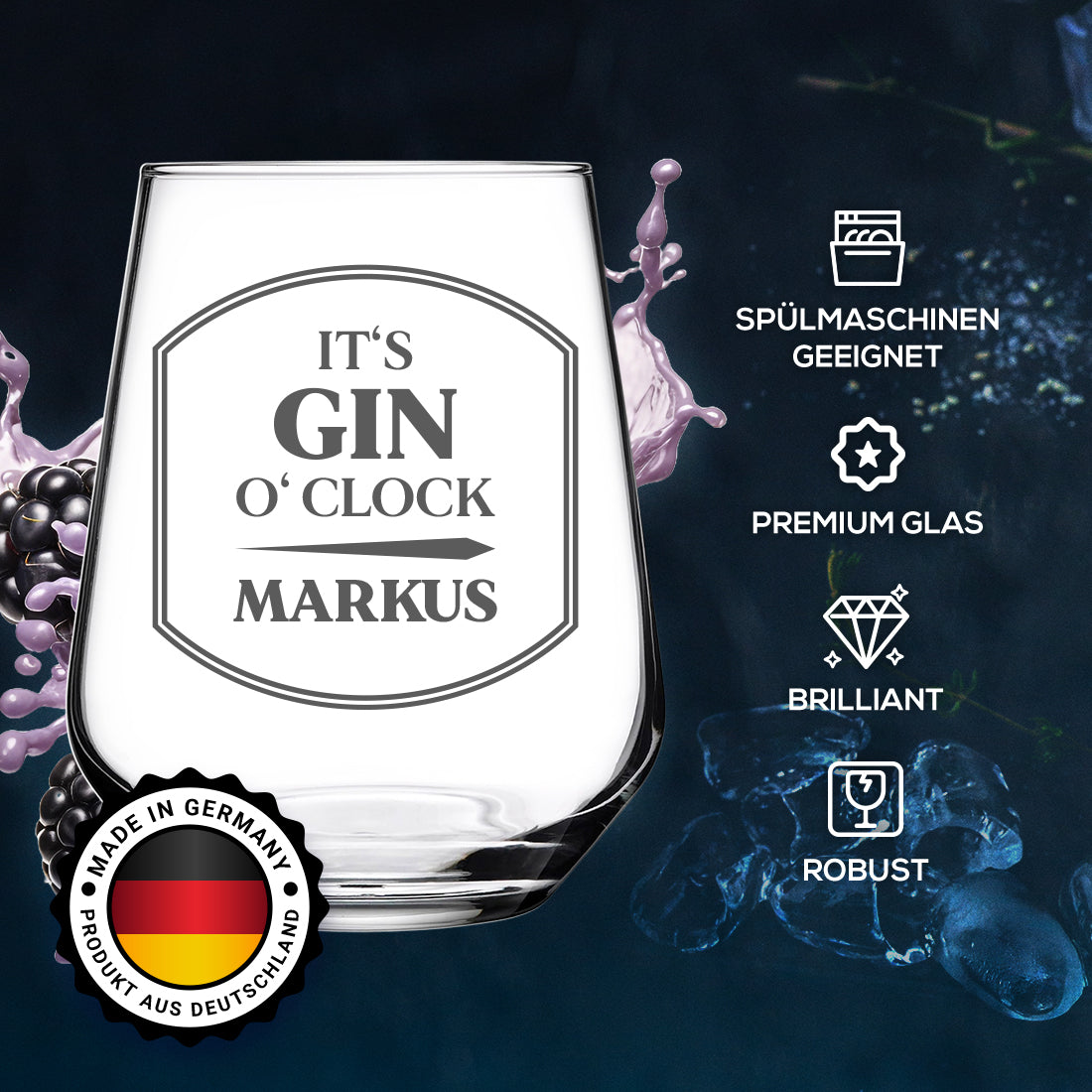 Gin Tonic Glas 425 ml mit personalisierter Gravur - das perfekte Geschenk