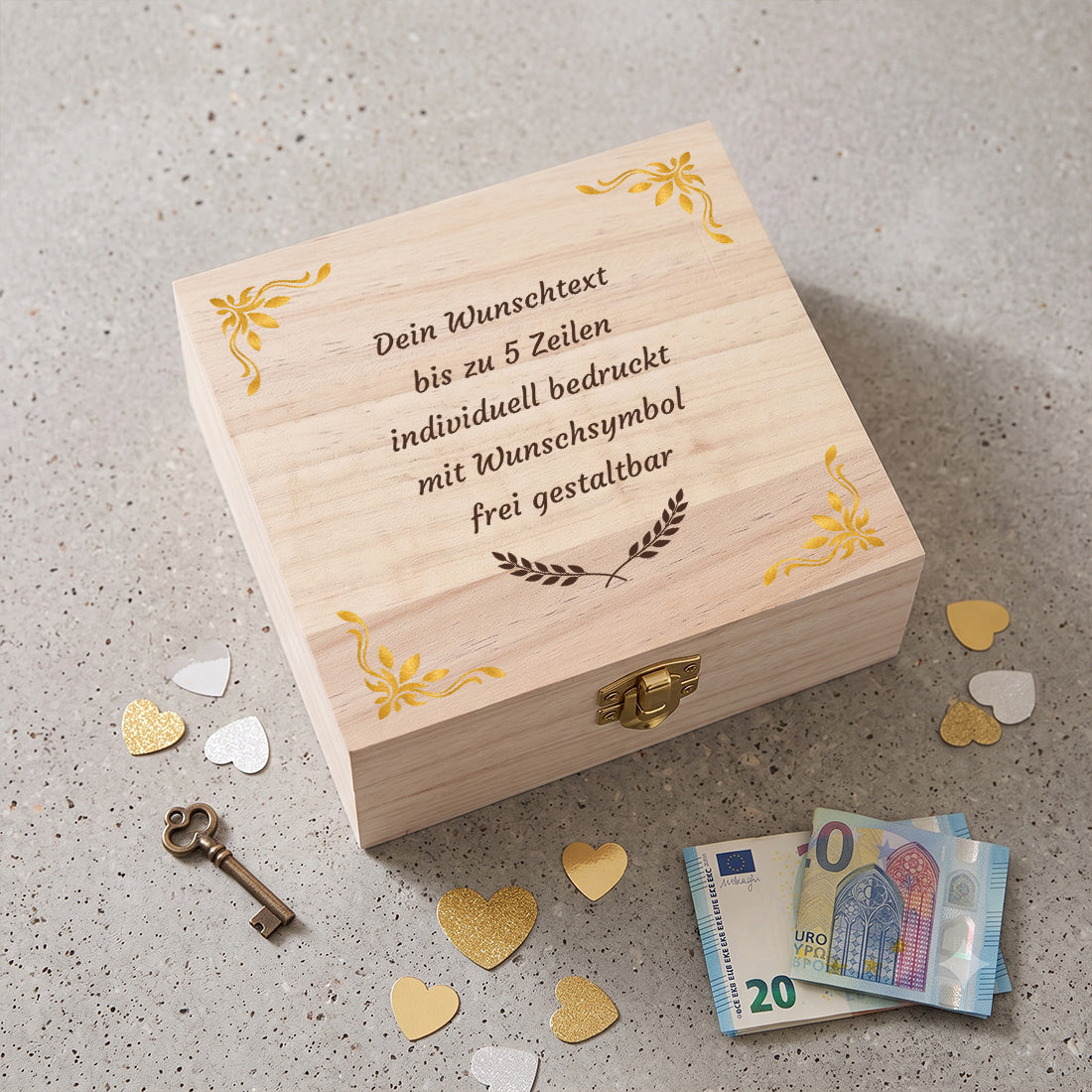 Personalisierte Geldgeschenkbox als Geschenk zum Geburtstag oder zur Hochzeit