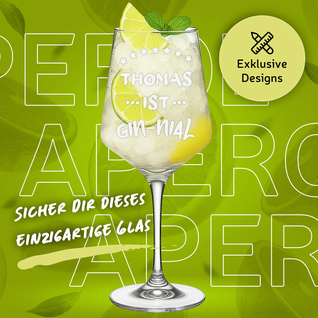 Personalisiertes Gin Glas 560 ml mit Wunschgravur