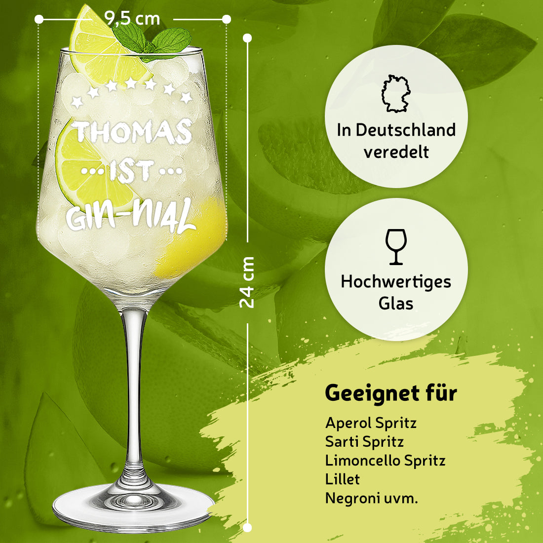 Personalisiertes Gin Glas 560 ml mit Wunschgravur