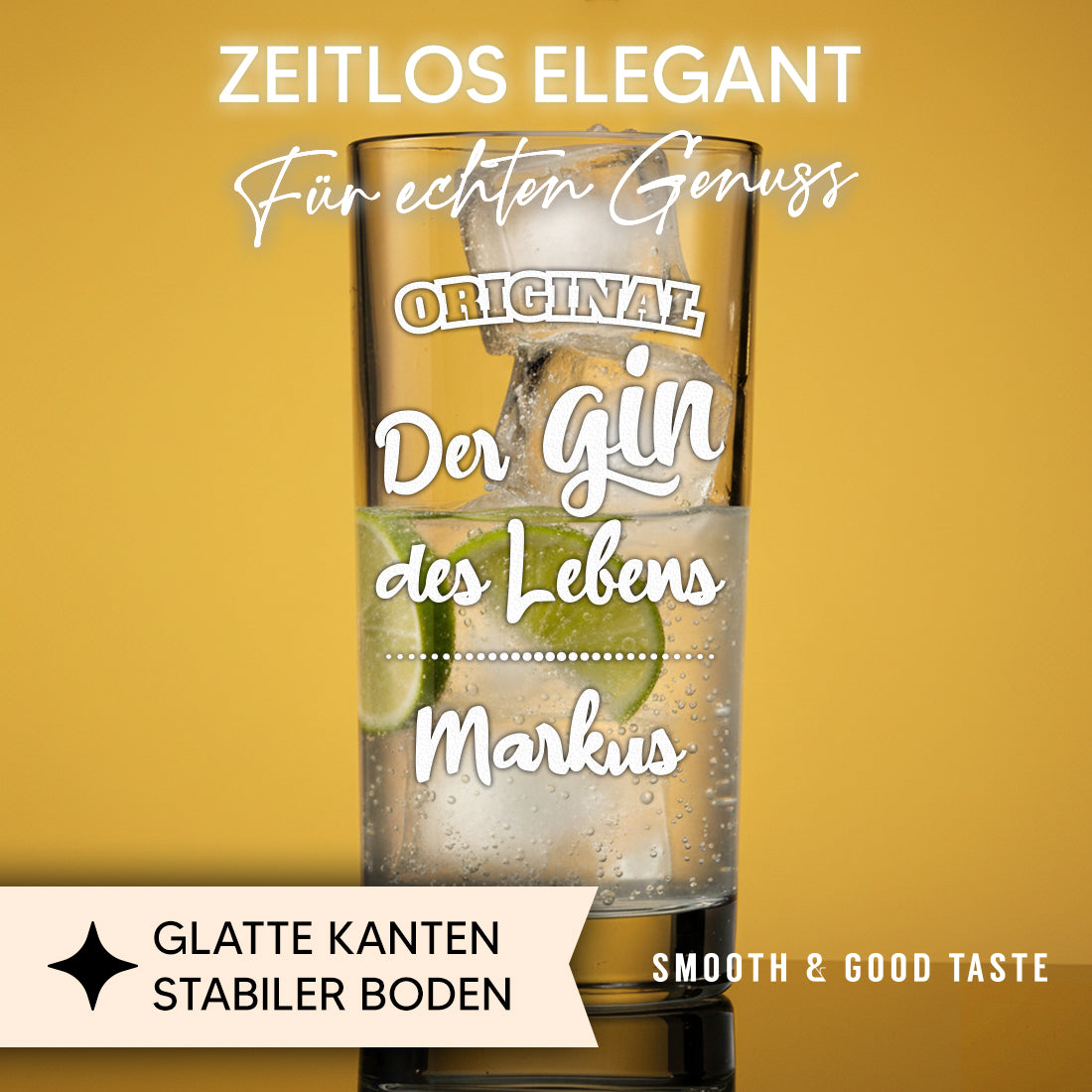 Gin Tonic Longdrinkglas 485 ml mit Gravur - Der Gin des Lebens