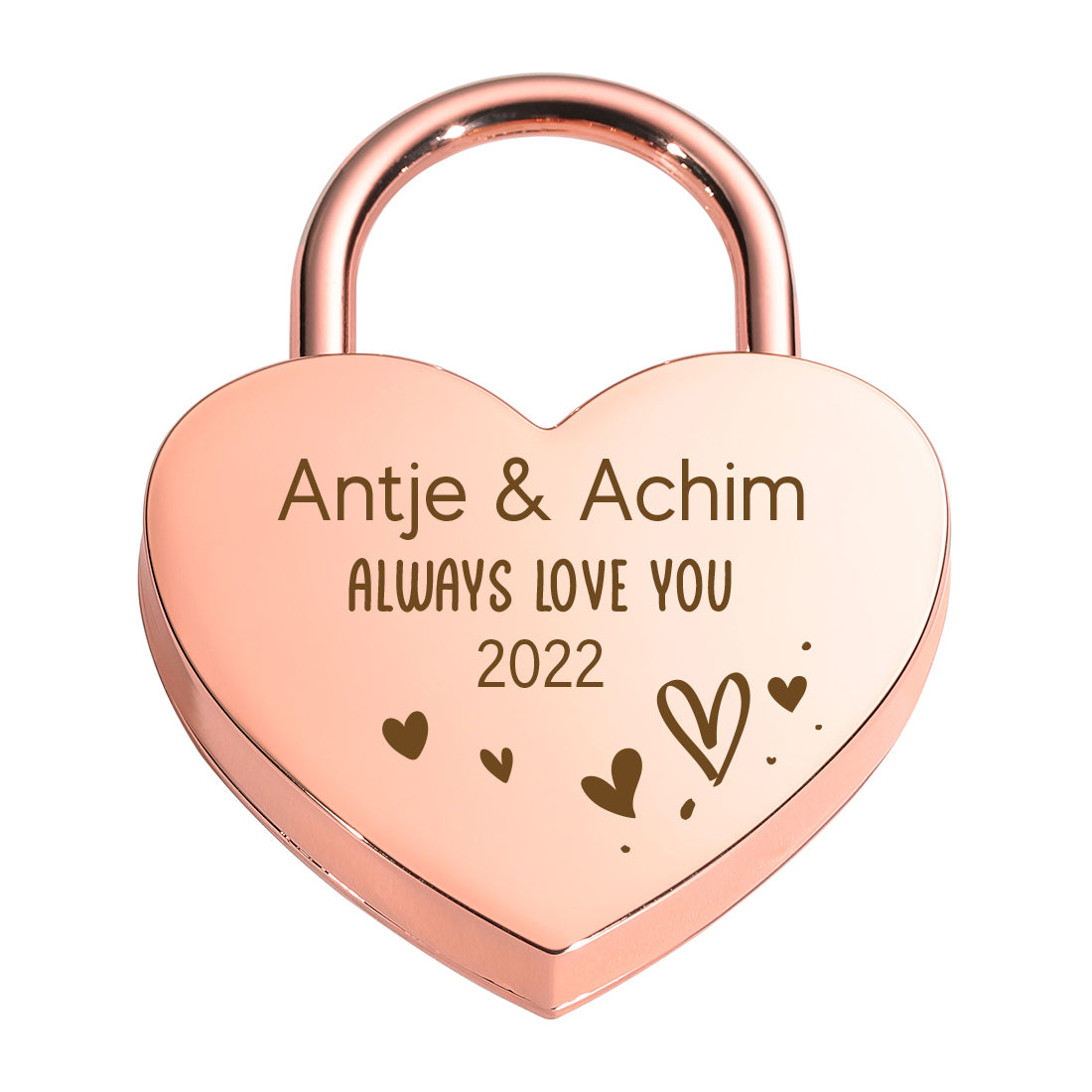 Herz Liebesschloss für Paare mit Gravur - Motiv "Always love you"
